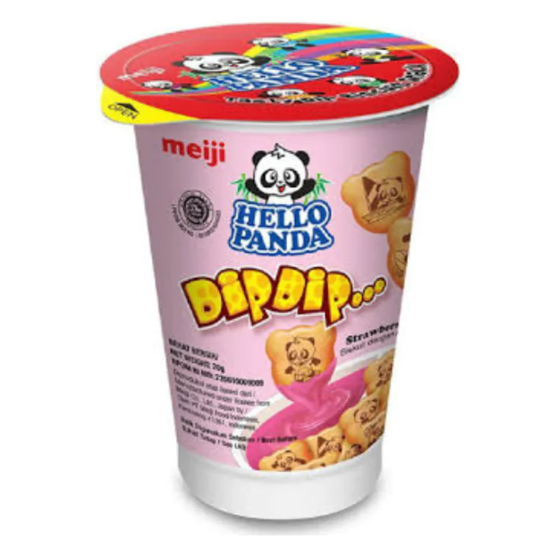 Meiji Hello Panda Dip Dip - Strawberry