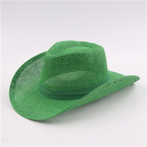 Burlap Cowboy Hat - Green