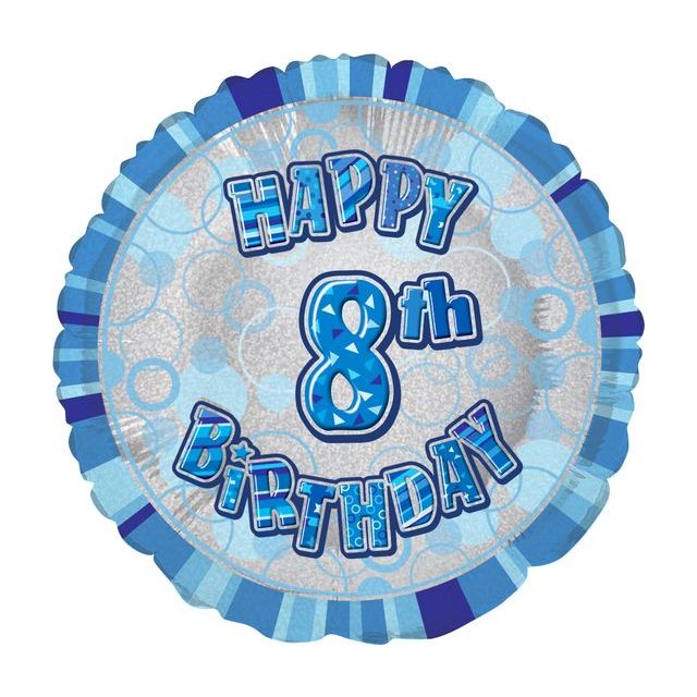 Glitz Blue - 8th Birthday Foil Balloon