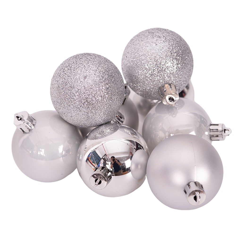 Christmas Shatterproof Baubles - Silver