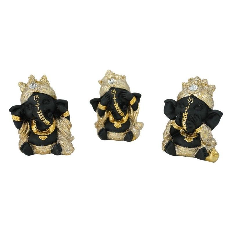 Wise Ganesh with Glitter - Gold