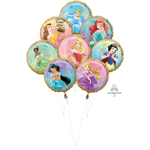 Disney Princesses Once Upon A Time Foil Balloon Bouquet - 45cm 8 Pack Default Title