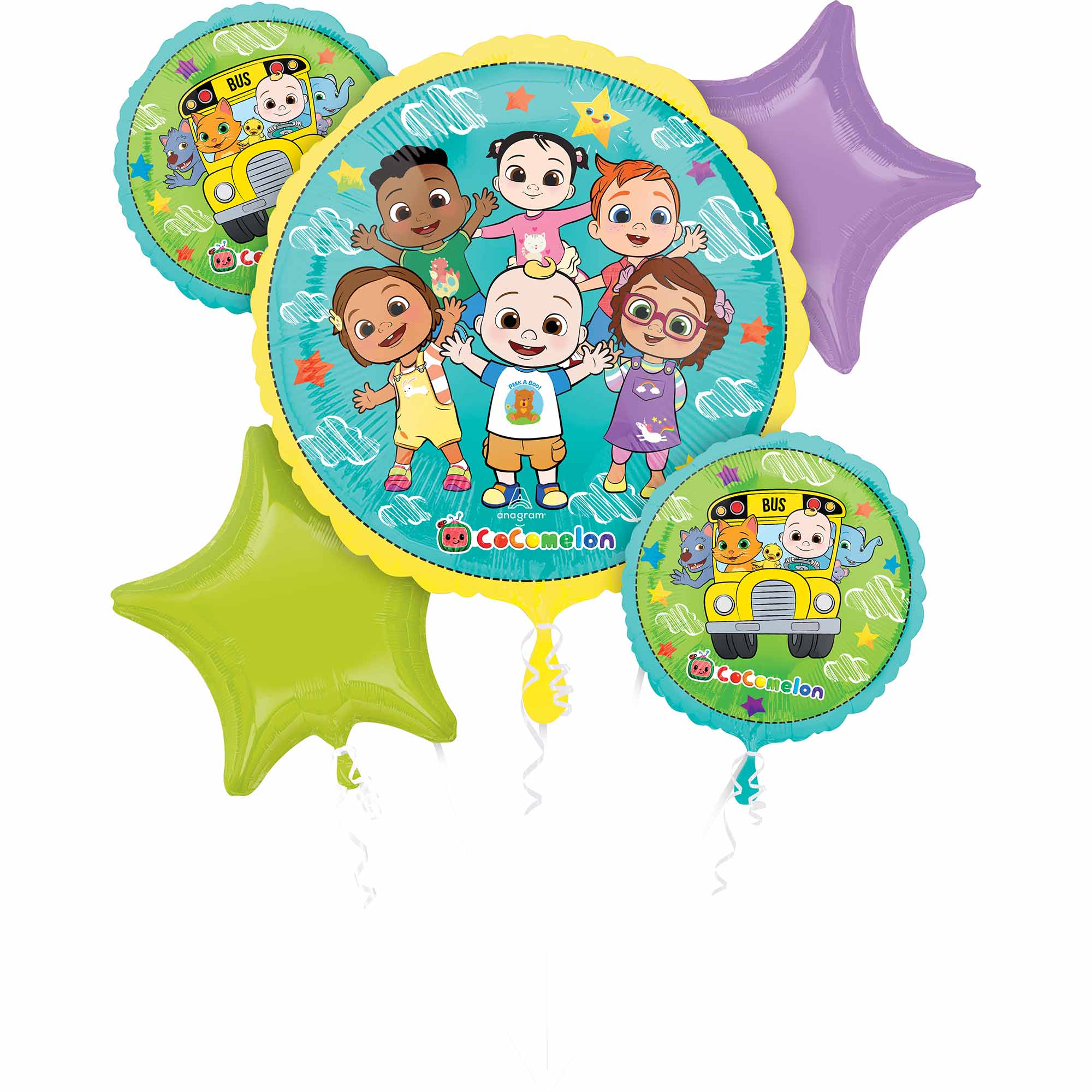 Cocomelon Foil Balloon Bouquet - 5 Pack Default Title