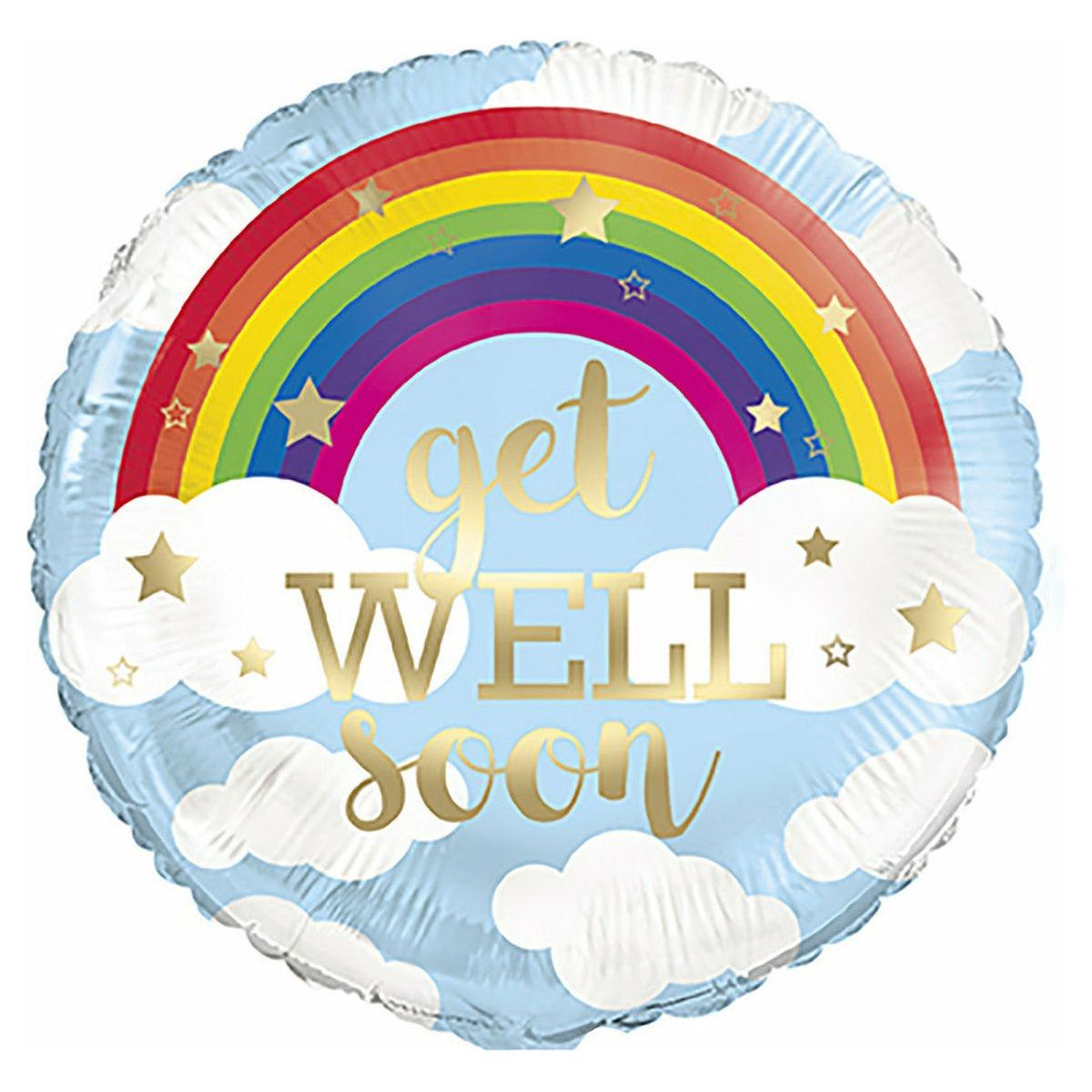 Rainbow Get Well Soon Foil Balloon Packaged - 45cm 1 Piece - Dollars and Sense