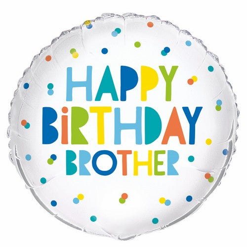 Happy Birthday Brother 45cm (18) Foil Balloon Packaged