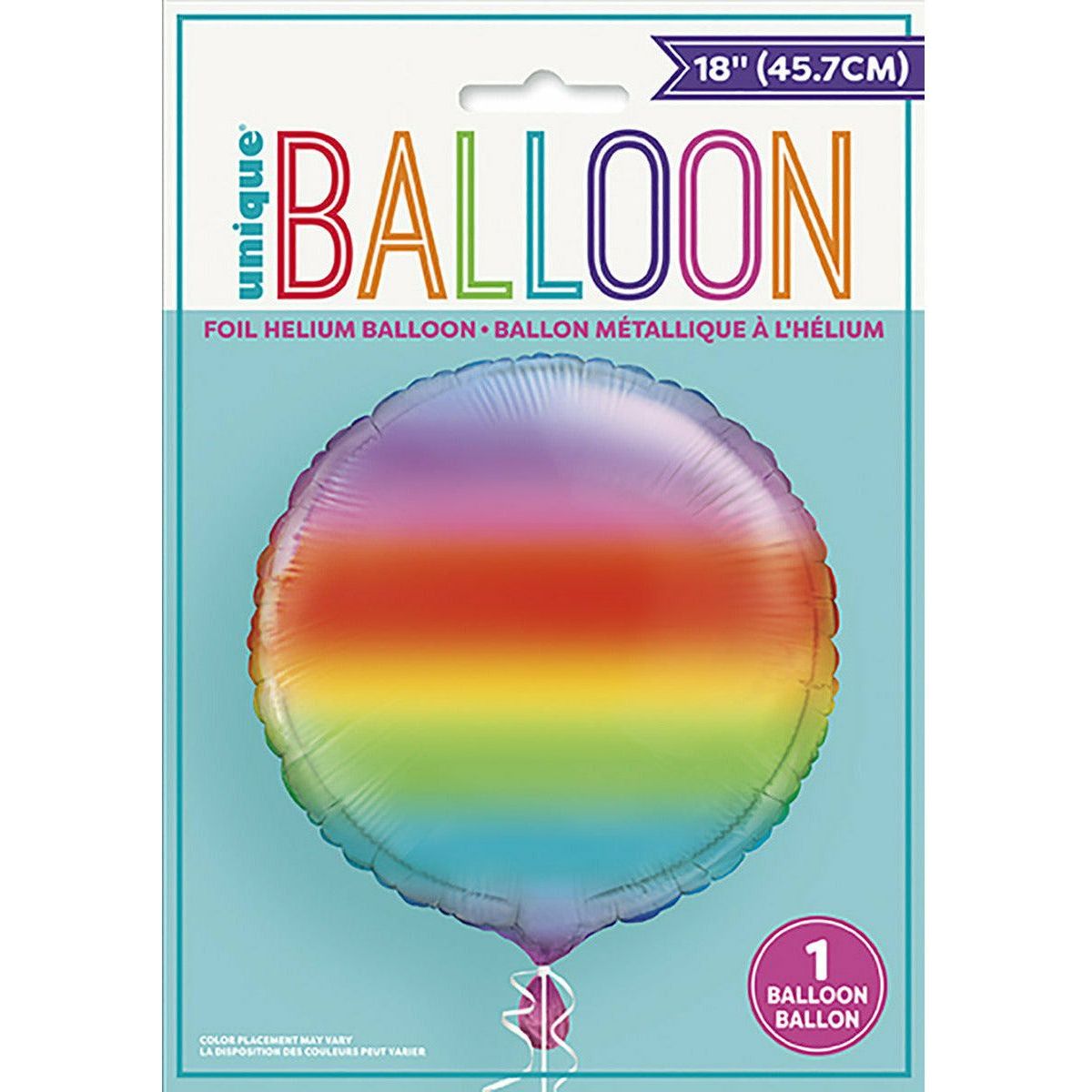 Gradient Rainbow Round Foil Balloon Packaged - 45cm 1 Piece - Dollars and Sense