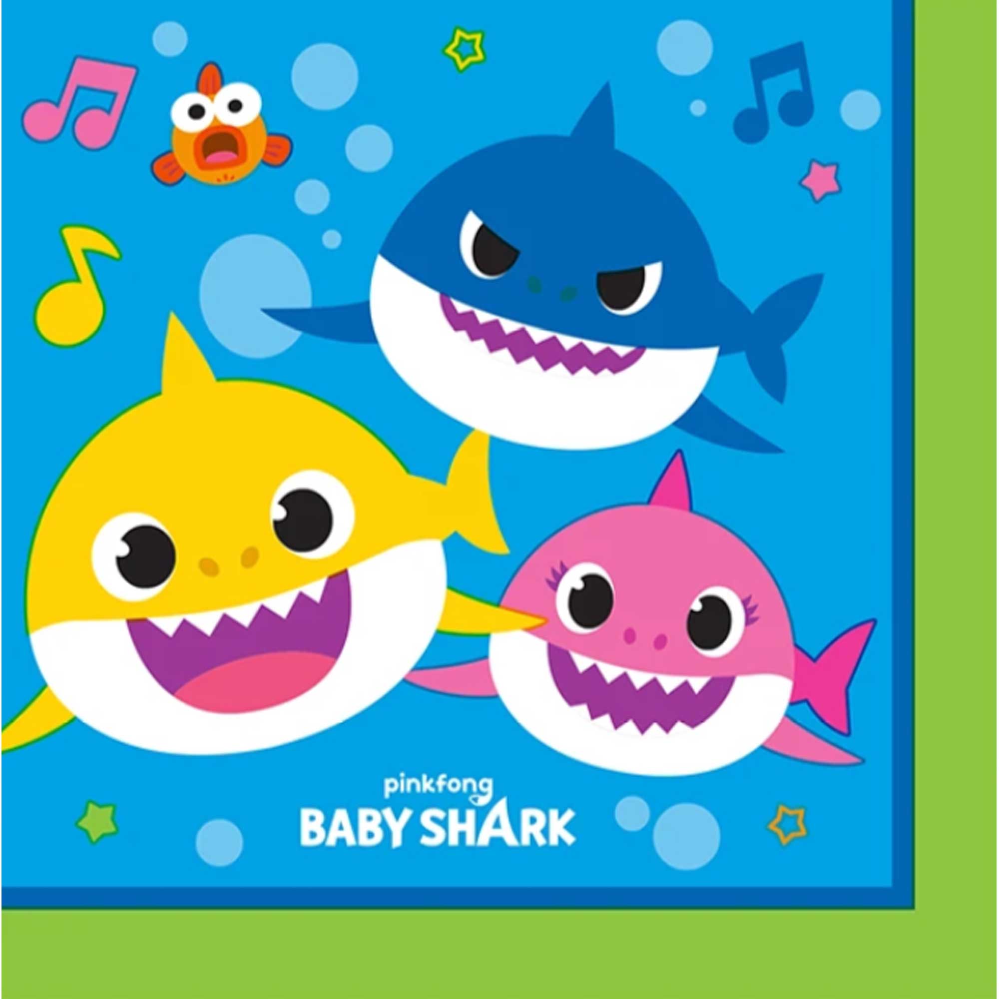 Baby Shark Beverage Napkins - 16 Pack Default Title