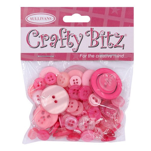 Craft Buttons Pink - Dollars and Sense