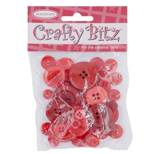 Craft Buttons Red - Dollars and Sense