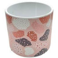 Large Ceramic Pot Pink Rocks 16x15cm Default Title