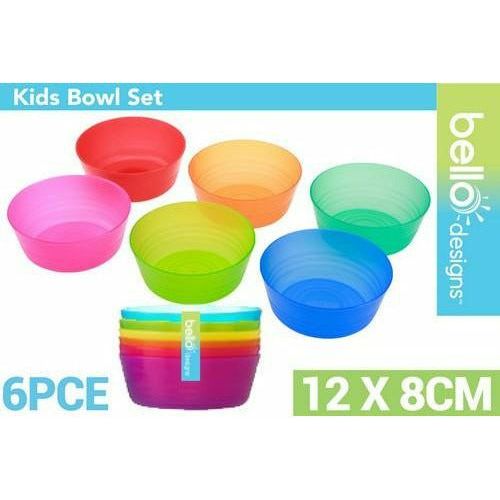 Kids Bowl Multicolour Set - 12x8cm 6 Pack 1 Piece - Dollars and Sense