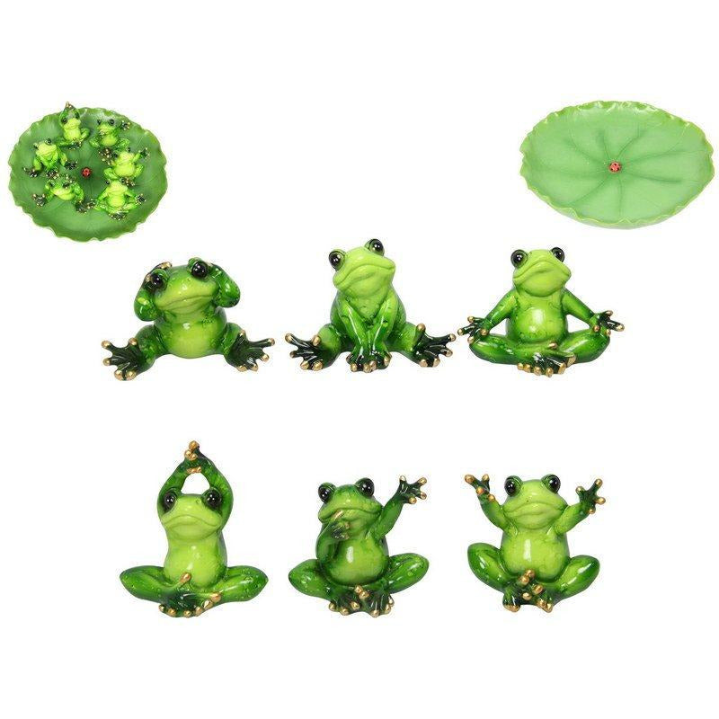 Marble Look Frogs In Lilypad Display 6cm Default Title