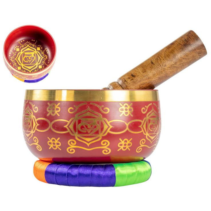 Red Tibetan Singing Bowl 13Cm Diameter Default Title