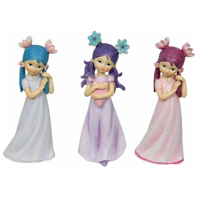 Flower Girl with Coloured Hair 15cm - Assorted 1 Piece - Dollars and Sense