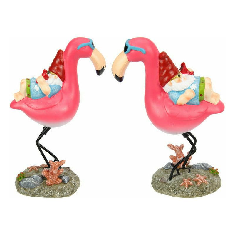 Flamingo With Resting Gnome - 25cm 1 Piece Assorted - Dollars and Sense