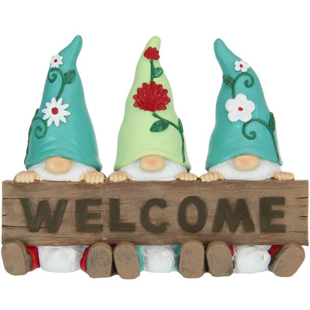 Triplet Gnomes Holding Welcome Sign - Dollars and Sense