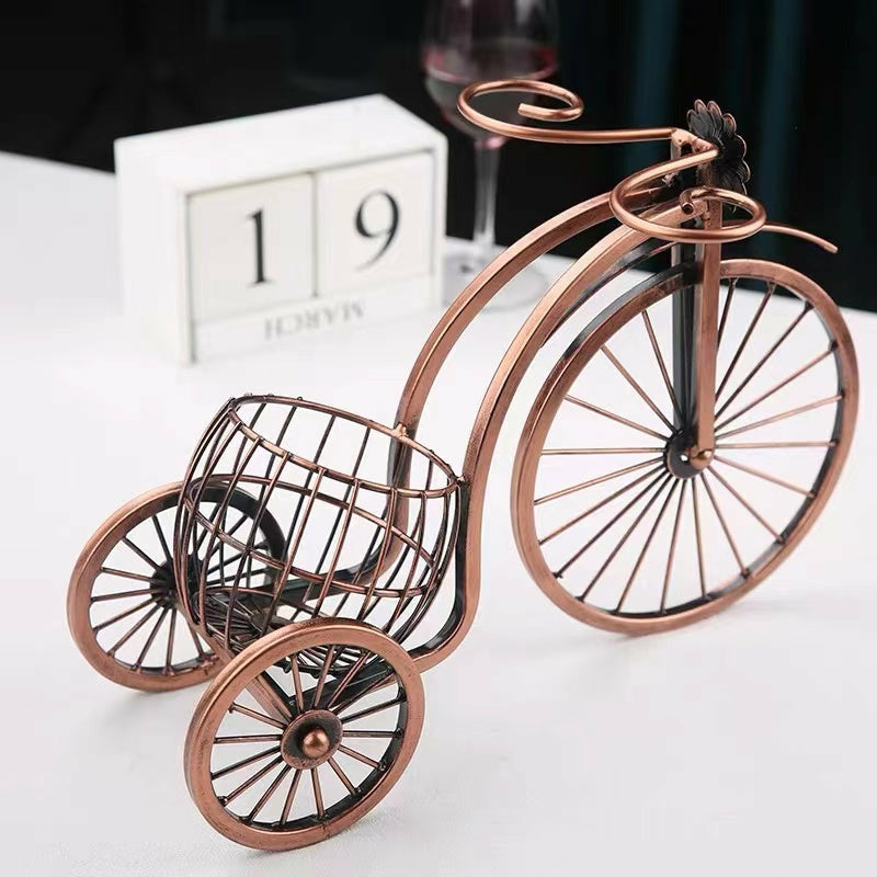 Metal Retro Bicycle Shape Wine Rack 34x33.5cm - Dollars and Sense