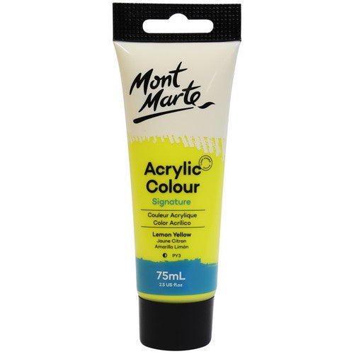 Mont Marte Signature Acrylic Paint - Lemon Yellow 75ml 1 Piece Default Title