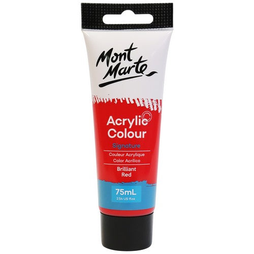 Mont Marte Signature Acrylic Paint - Brilliant Red 75ml 1 Piece Default Title