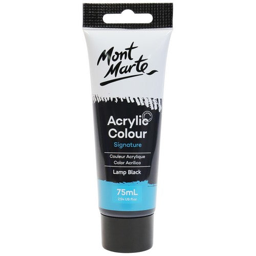 Mont Marte Signature Acrylic Paint - Lamp Black 75ml 1 Piece Default Title