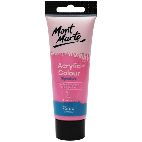 Mont Marte Signature Acrylic Paint - Pink 75ml 1 Piece Default Title