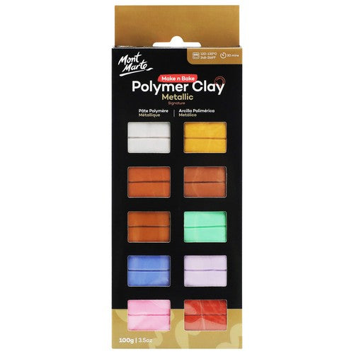 Mont Marte Signature Make n Bake Polymer Clay Metalic Set - 100g 1 Piece Default Title