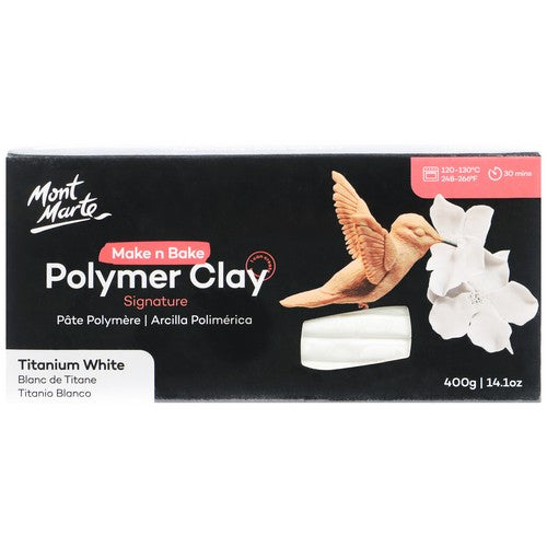 Mont Marte Signature Make n Bake Polymer Clay - Titanium White 400g 1 Piece Default Title