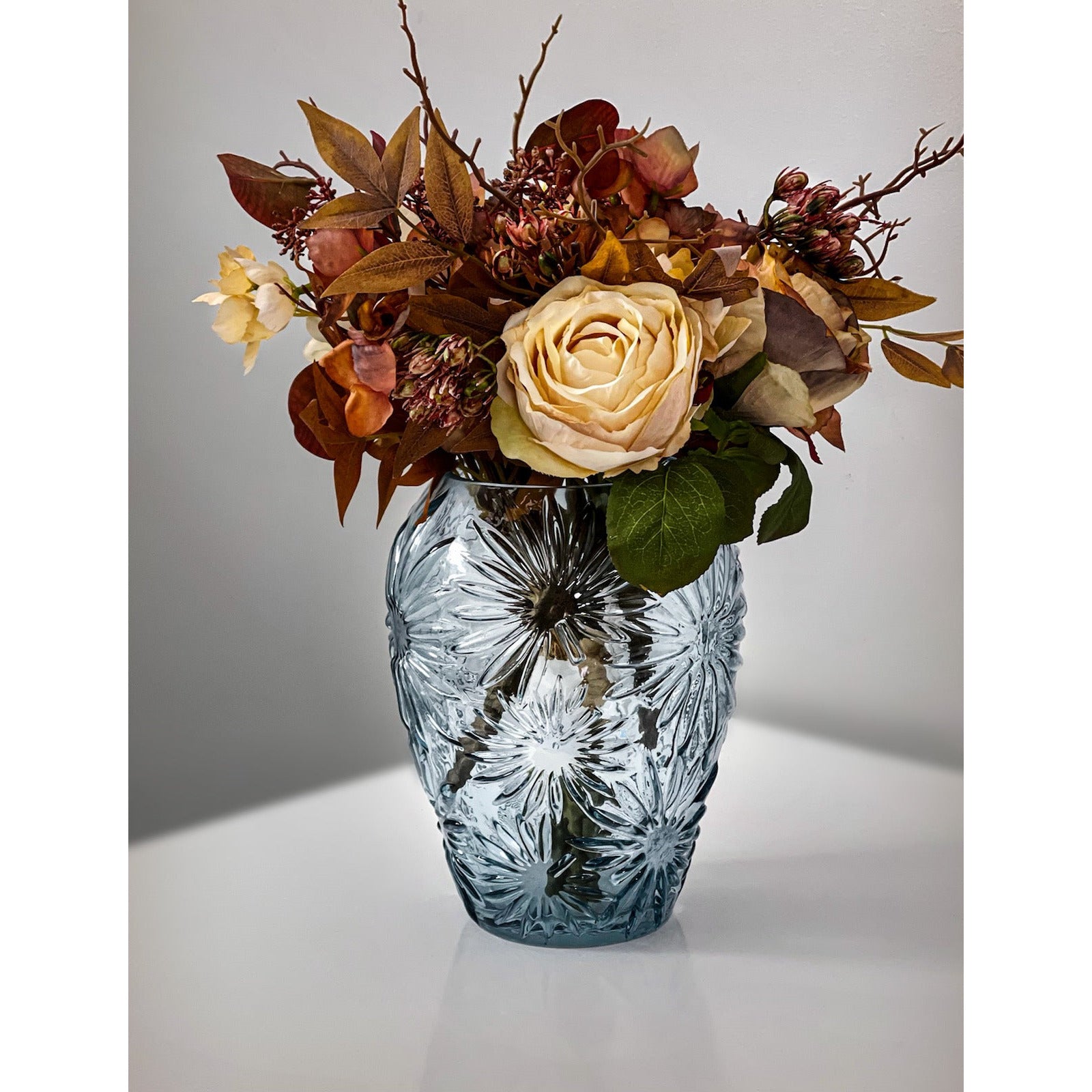 Glass Vase with Flower Design - Dollars and Sense