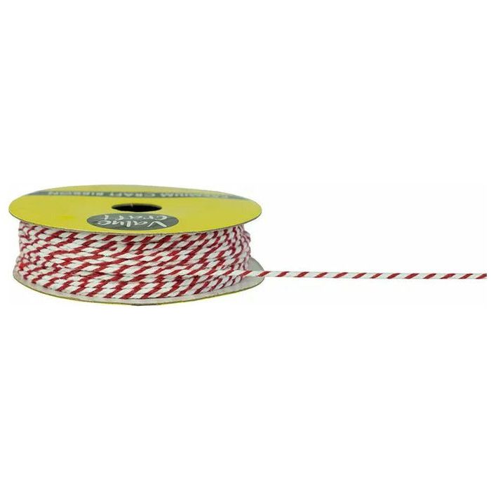 Ribbon Bakers Twine Light Red and White - 1.5mx13m - Dollars and Sense