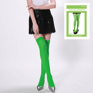 Thigh High Stockings Green - 1 Pair - Dollars and Sense