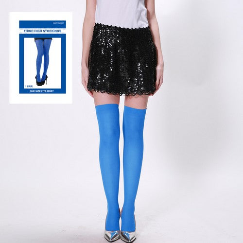 Thigh High Stockings Blue - 1 Pair - Dollars and Sense