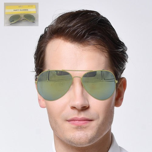 Aviator Party Glasses Yellow - 1 Pair - Dollars and Sense