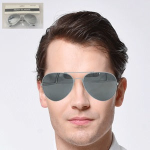 Aviator Glasses Silver - 1 Pair - Dollars and Sense