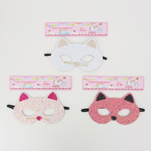 Glitter Cat Mask - 1 Piece Assorted - Dollars and Sense