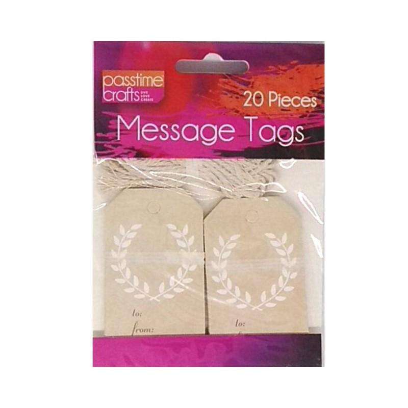 Paper Message Tags with Cord Assorted 20Pk - Dollars and Sense